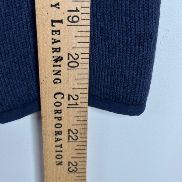 LL Bean Hooded Sweater Fleece Jacket Youth L 14-16 Hoodie Full Zip Pockets Navy - Picture 9 of 10